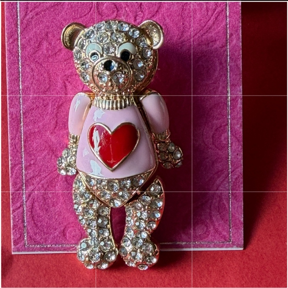 🧸❤️🧸HOLIDAY LANE SPARKLING TEDDY BEAR BROOCH 🧸 NWT 🧸❤️🧸 - Picture 7 of 16